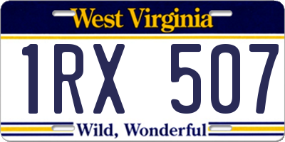 WV license plate 1RX507