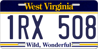 WV license plate 1RX508