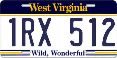 WV license plate 1RX512