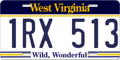 WV license plate 1RX513