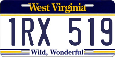WV license plate 1RX519