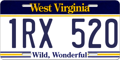 WV license plate 1RX520