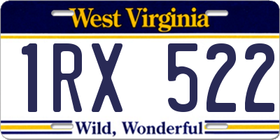 WV license plate 1RX522