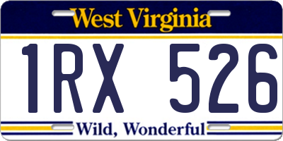 WV license plate 1RX526