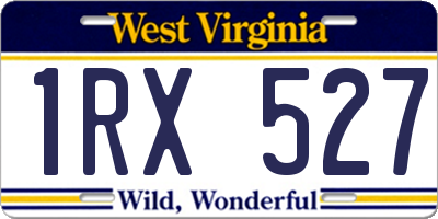 WV license plate 1RX527