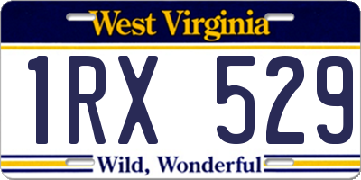 WV license plate 1RX529