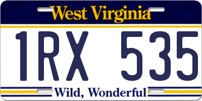 WV license plate 1RX535