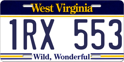 WV license plate 1RX553