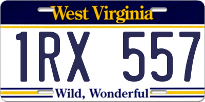 WV license plate 1RX557