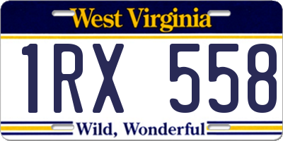WV license plate 1RX558