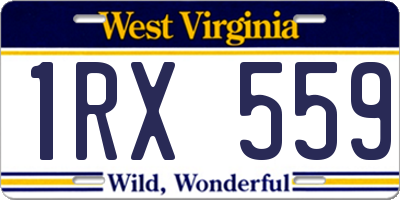 WV license plate 1RX559