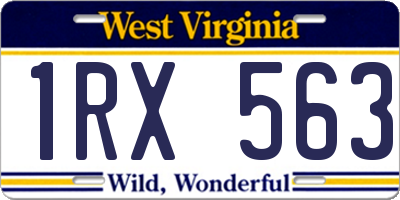 WV license plate 1RX563