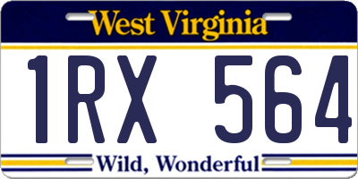 WV license plate 1RX564
