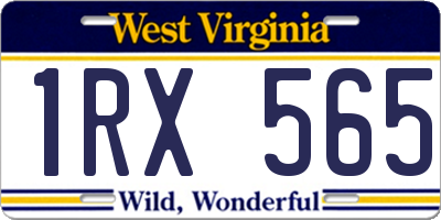 WV license plate 1RX565