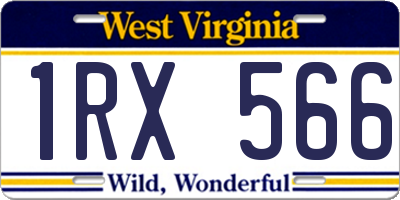 WV license plate 1RX566