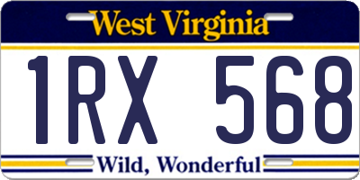 WV license plate 1RX568