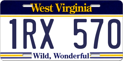WV license plate 1RX570