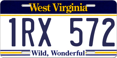 WV license plate 1RX572