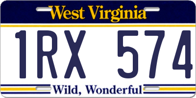 WV license plate 1RX574
