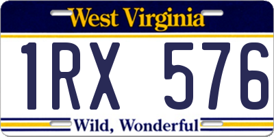 WV license plate 1RX576