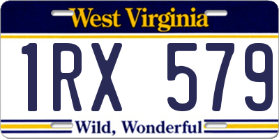 WV license plate 1RX579