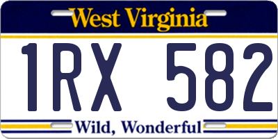 WV license plate 1RX582