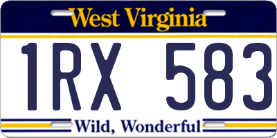 WV license plate 1RX583