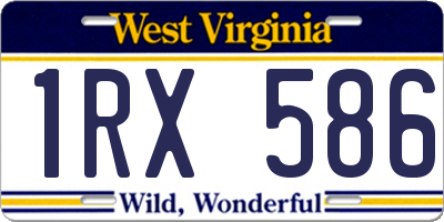 WV license plate 1RX586