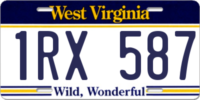 WV license plate 1RX587