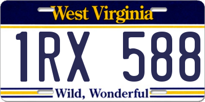 WV license plate 1RX588