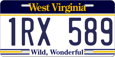 WV license plate 1RX589
