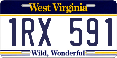 WV license plate 1RX591