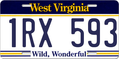 WV license plate 1RX593