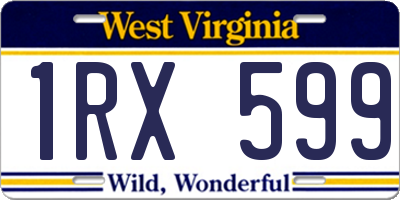 WV license plate 1RX599