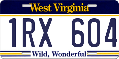 WV license plate 1RX604
