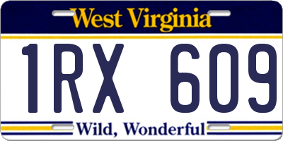 WV license plate 1RX609