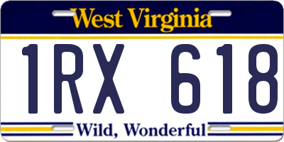 WV license plate 1RX618