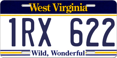 WV license plate 1RX622