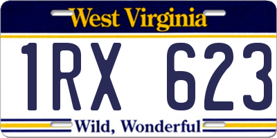 WV license plate 1RX623