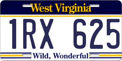 WV license plate 1RX625