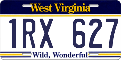WV license plate 1RX627