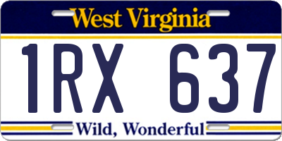 WV license plate 1RX637