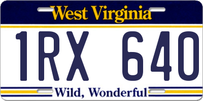 WV license plate 1RX640