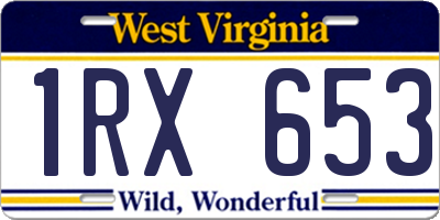 WV license plate 1RX653