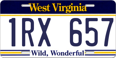 WV license plate 1RX657