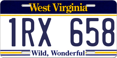 WV license plate 1RX658