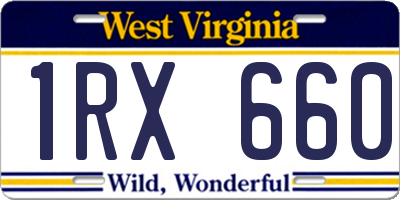 WV license plate 1RX660