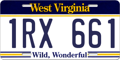 WV license plate 1RX661