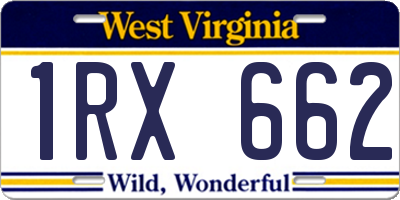 WV license plate 1RX662
