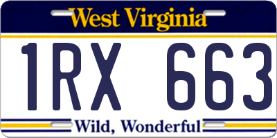 WV license plate 1RX663